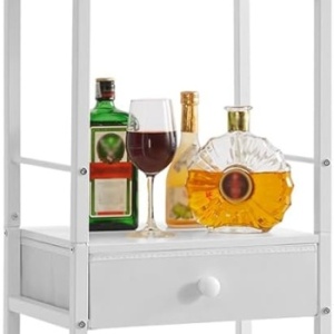 RVI8 - Rafturi Vin, 40 cm, depozitare vin, raft stil industrial, bucatarie, living, dining - Negru / Alb / Maro - Img 2
