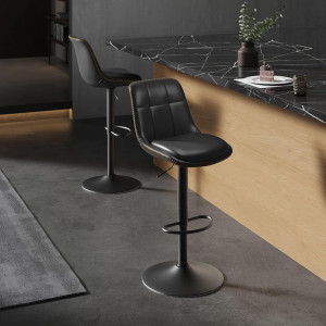 SCB3 - Set 2x Scaune Bar Negre / Maro / Gri / Verde - Piele ecologica