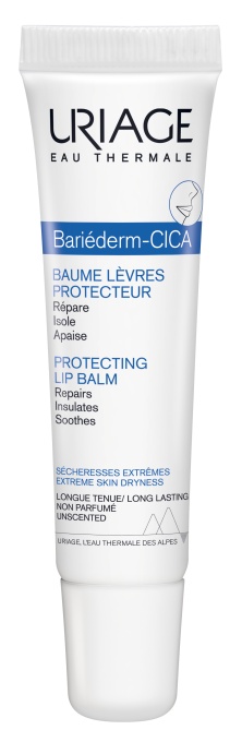 Balsam reparator de buze Bariederm Cica, 15 ml, Uriage