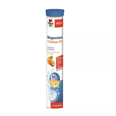 Magneziu+Calciu+D3, 15 comprimate efervescente, Doppelherz
