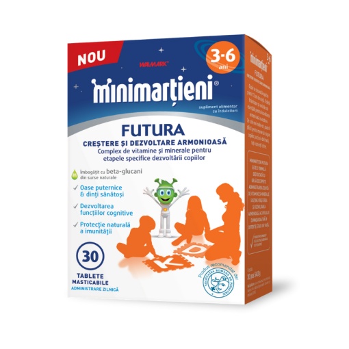 Minimartieni futura 3-6 ani, 30 tablete masticabile, Walmark