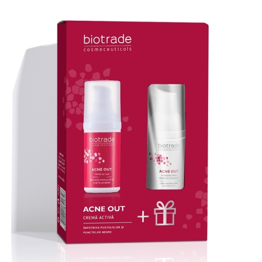 PACHET: Acne Out Crema activa 30 ml + Spuma de curatare 20 ml, Biotrade