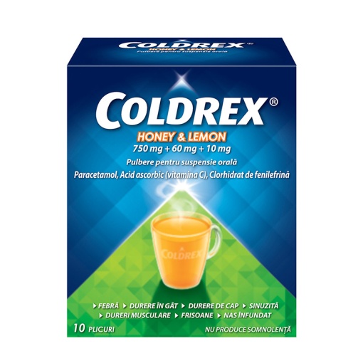 Coldrex Honey Lemon, 10 plicuri