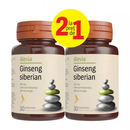 Alevia Ginseng Siberian 250mg Pachet 30+30 Cpr