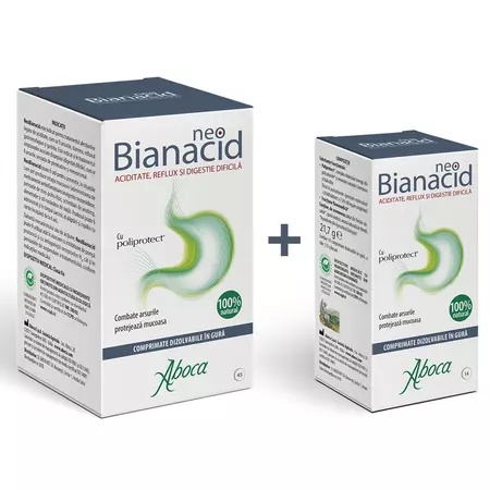 NeoBianacid- Aciditate Si Reflux, Pachet 45 + 14 tablete, Aboca