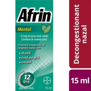 Afrin Mentol spray nazal 0,5 mg/ml, 15 ml, Bayer - Img 1
