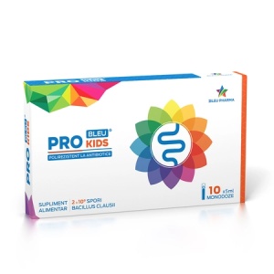 Pro Kids Bleu - Probiotic pentru copii , 10 fiole x 5 ml, Bleu Pharma