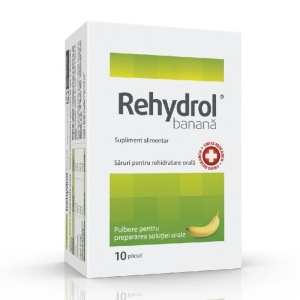 Rehydrol - Saruri de rehidratare cu aroma de banana , 10 plicuri, Mba Pharma Innovation