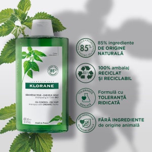 Sampon Klorane cu urzica BIO, 400ml - Img 3