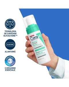 Spuma de curatare reechilibranta pentru ten normal si mixt Air Foam Cleanser, 148 ml, Cerave - Img 2