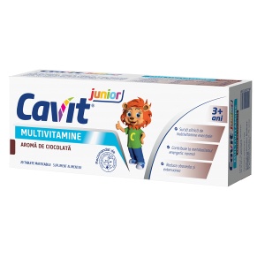 Cavit Junior ciocolata 20 tb masticabile, Biofarm