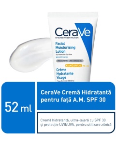 Crema hidratanta de fata cu protectie solara SPF 30 pentru ten normal si uscat, 52 ml, CeraVe - Img 2