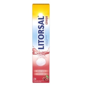 Litorsal electroliti cu aroma de cirese, 24 comprimate efervescente, Zdrovit