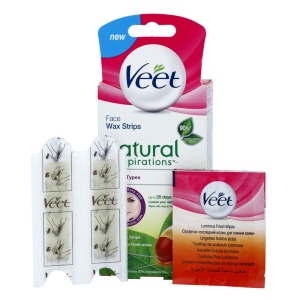 Veet Natural Inpirations Benzi de ceara rece pentru fata cu ulei de argan 10 bucati