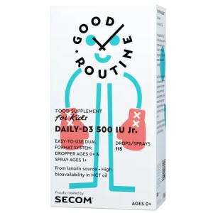 Vitamina D3 pentru copii Daily-D3 Jr Good Routine, 500 IU, 15 ml, Secom