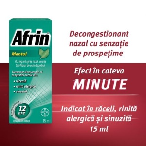 Afrin Mentol spray nazal 0,5 mg/ml, 15 ml, Bayer - Img 3