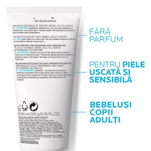 Lapte de corp relipidant anti-uscaciune Lipikar, 200 ml, La Roche-Posay - Img 2