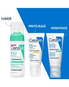 Spuma de curatare reechilibranta pentru ten normal si mixt Air Foam Cleanser, 148 ml, Cerave - Img 3