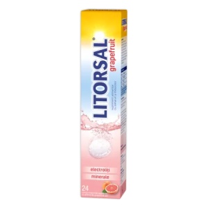 Litorsal electroliti cu aroma de grapefruit, 24 comprimate efervescente, Zdrovit