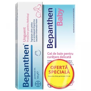 Pachet Bepanthen Unguent 100g + Gel dus Bepanthen Baby 200ml, Bayer
