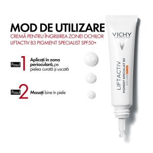 Crema cu efect antirid pentru conturul ochilor cu SPF 50+ Liftactiv B3, 15 ml, Vichy - Img 5
