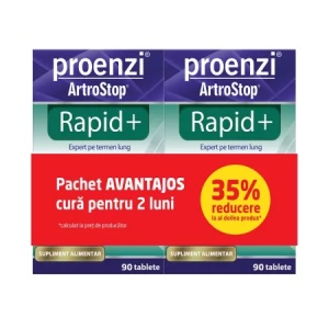 Pachet Proenzi Artrostop Rapid+, 90 capsule + 90 capsule, Walmark