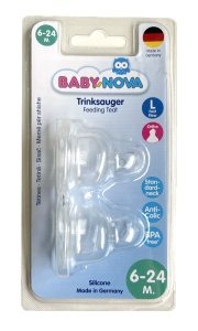 Tetina ortodontica din silicon, flux rapid, 6-24 luni, 2 buc, Babynova