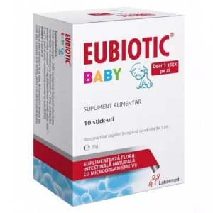 Eubiotic Baby Stick, +1 an, 10 bucati, Labormed