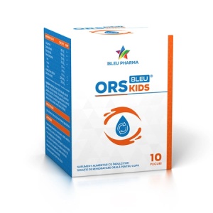 ORS Kids Bleu - Soluție de rehidratare orala pentru copii , 10 plicuri x 5.5 g, Bleu Pharma