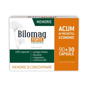 Zdrovit Bilomag Forte Memorie 90mg Ctx90 Cps+30 Cps Cadou