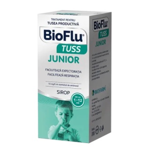 Bioflu Tuss Junior 15 mg/5ml, 100 ml, Biofarm