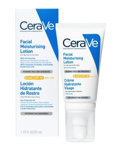 Crema hidratanta de fata cu protectie solara SPF 30 pentru ten normal si uscat, 52 ml, CeraVe