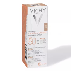 Fluid apos colorat anti-fotoimbatranire cu protectie solara SPF 50+ Capital Soleil UV Age Daily, 40 ml, Vichy