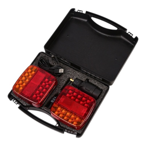 Kit LED Lampi , Wireless, 5 functii, Pentru Remorca Magnetica Fara Fir 12V-24V