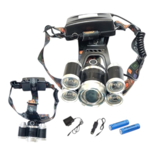 Lanterna Frontala 5LED 5W cu Zoom 2x18650 12V 220V