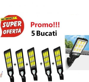 Oferta Bucati X Lampa Solara De Perete Cob Sensor Street Lamp Cu Celule Telecomanda