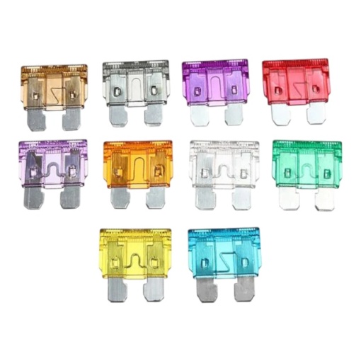 Set 10 sigurante auto plate, format standard, 5A, 7.5A, 10A, 15A, 20A, 25A, 30A