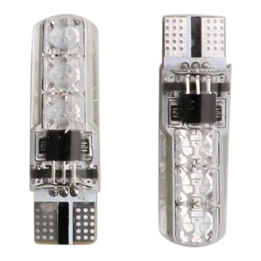 Set 2 becuri auto T10, LED RGB, telecomanda