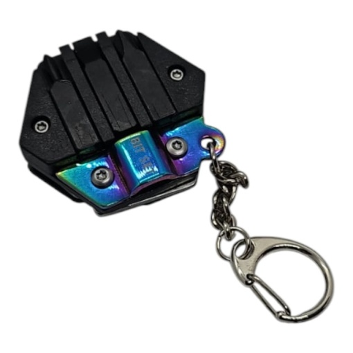 Breloc Multifunctional Ideal pentru Pescuit, Vanatoare, Supravetuire, Drumeti, Camping, Auto-aparare, Material Otel Inoxidabil, Negru