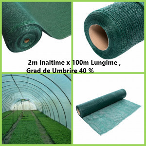 Plasa Umbrire 2m Inaltime x 100m Lungime , Grad de Umbrire 40 %