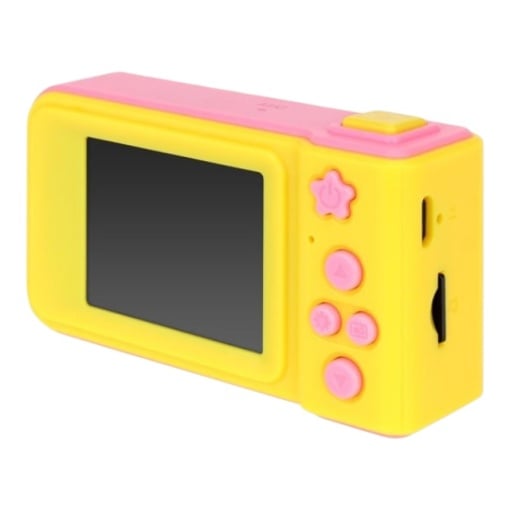 Mini camera pentru copii, incarcare USB, microSD , galben/roz