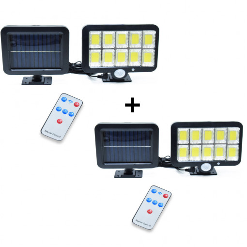 Oferta 2 Bucati X Lampa Solara GL 10 COB Cu Senzor De Miscare Panou Solar