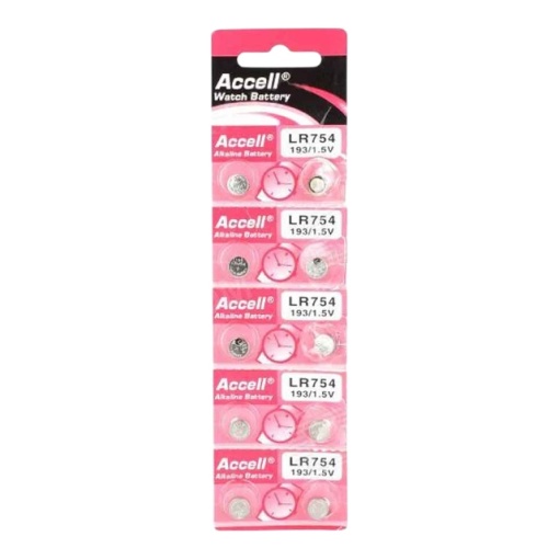 Set 10 baterii Accell AG5, LR754, G5, LR48, 193, GP93A, 393, SR754W