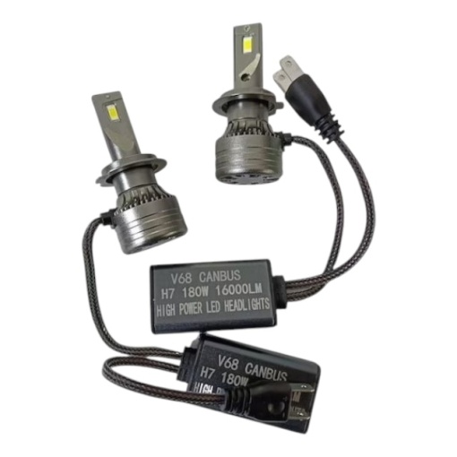 Set 2 Becuri Auto H7 Led V68 Canbus 180W 6000K 16000 lm