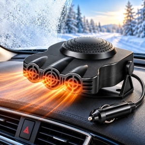 Aeroterma Auto 12V 200W, cu Aer Cald si Ventilatie, Dezaburire si Dezghetare Parbriz, Alimentare la Priza - Img 2