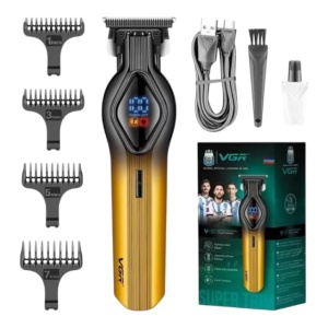 Aparat de Tuns Profesional V-921, pentru Barba Contur & Corp, afisaj LED, cu Acumulator, Lame din Otel Inoxidabil, Viteze Multiple Speciale pentru Tuns si Contur - Img 2