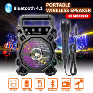 Boxa portabila KTS 1080, Boxa Portabila cu USB, Acumulator 500 mAh, FM, Slot Card TF si Microfon, LED, - Img 4