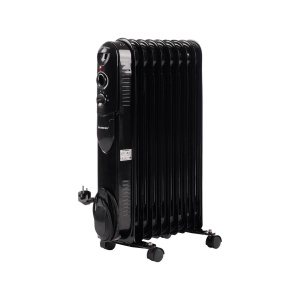 Calorifer electric cu ulei HAUSBERG HB-8915, 3 trepte, 800-1200-2000 W, 9 elementi 110 mm x 580 mm, termostat reglabil, maner si rotite pentru o deplasare facila, indicator luminos functionare, negru - Img 6