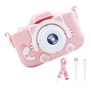 Camera foto copii, functie foto/video, Roz, Jocuri incluse
