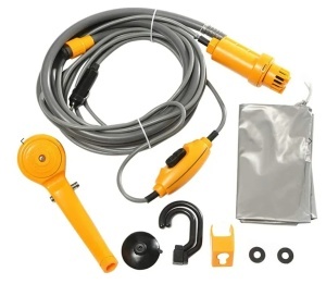 Dus portabil pentru camping, drumetii, spalat masina sau animale, alimentare auto DC 12V